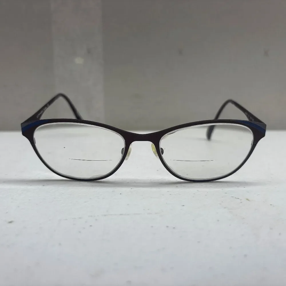 Scott Harris‎ Europa Eyeglasses Frame Only SH-574 52-17-140 Burgundy Blue Gray